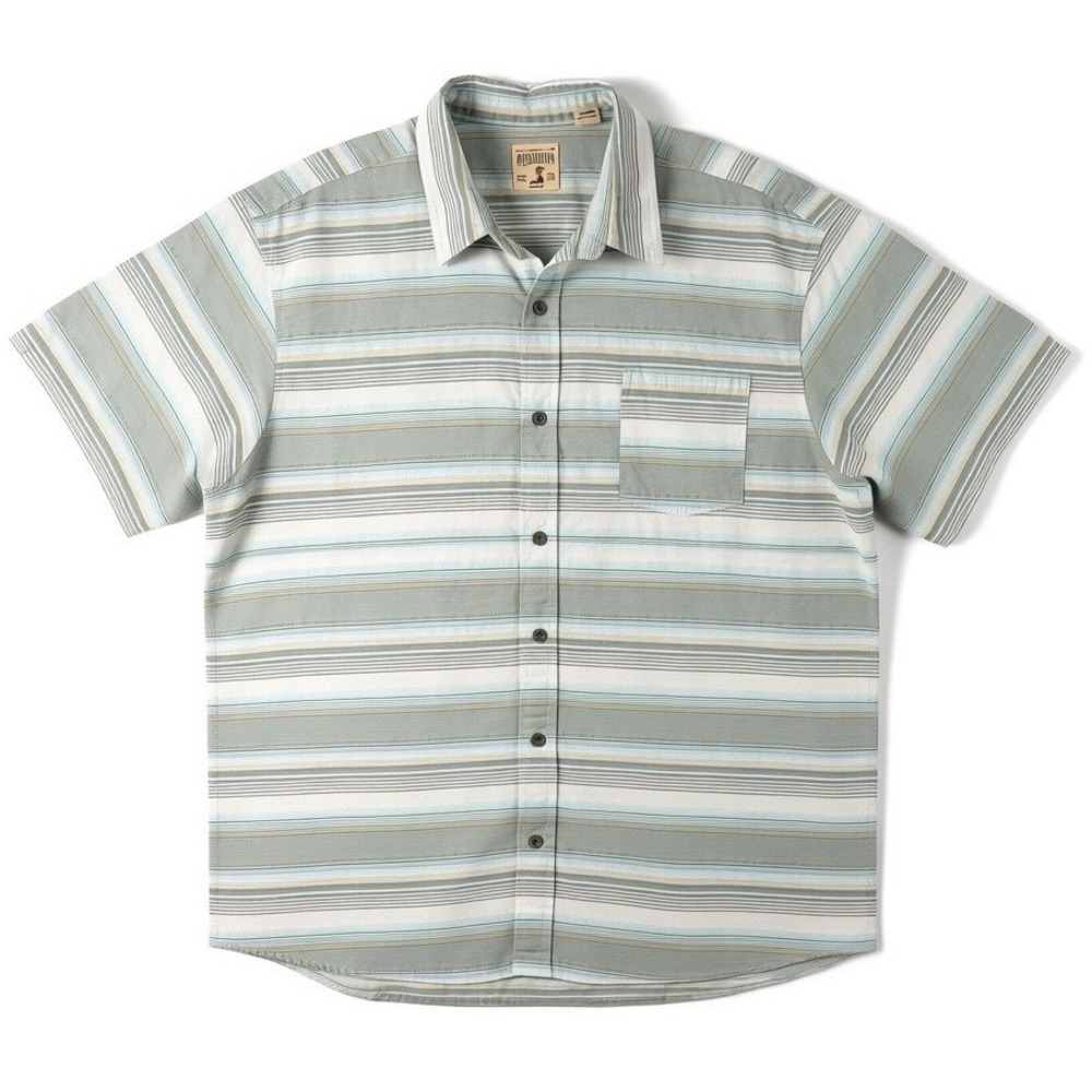Red Head Brand Co Mens 3XL Short Sleeve Button Down Striped Cotton Shirt Green
